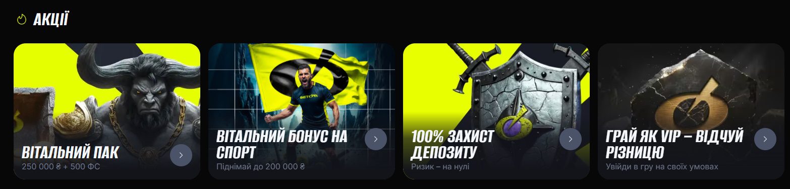 Акції від Бетон казино